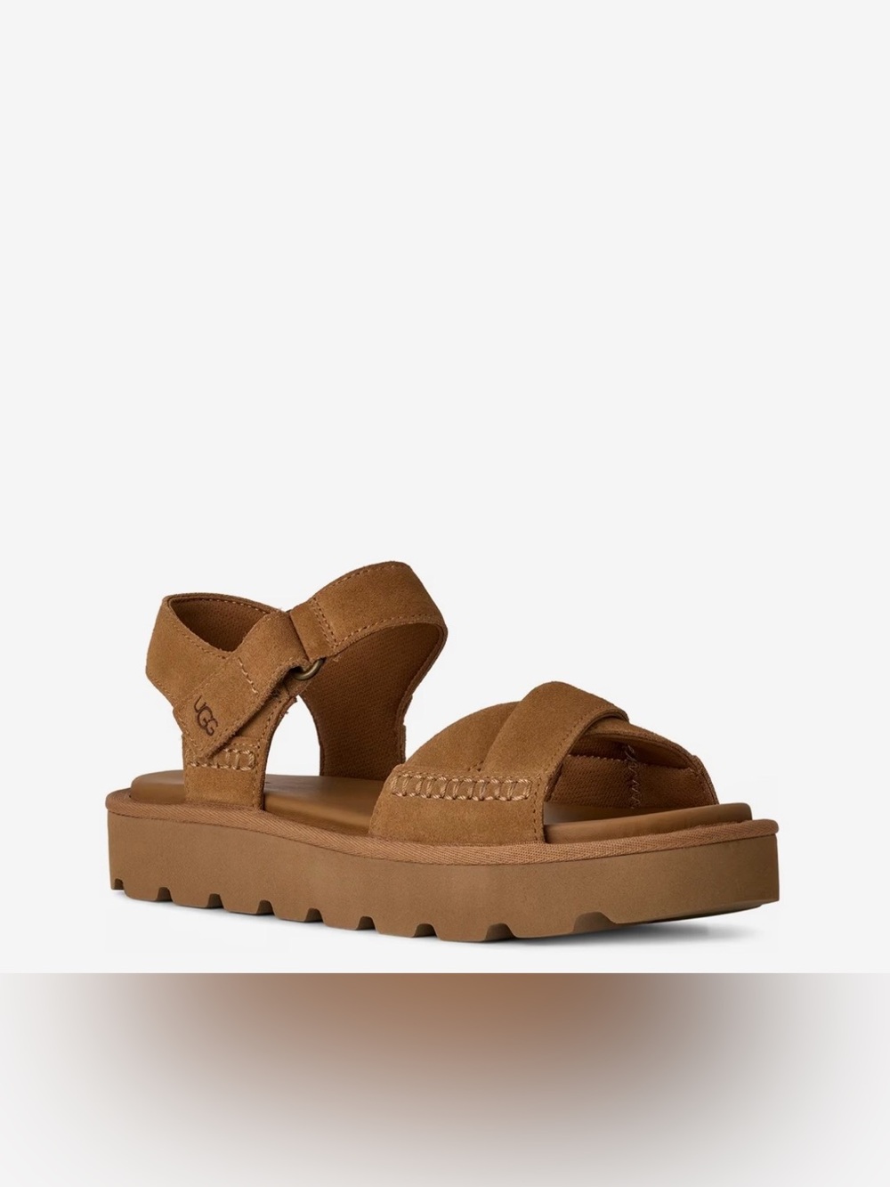 UGG Sungaze Suede Strappy Sandal in Chestnut